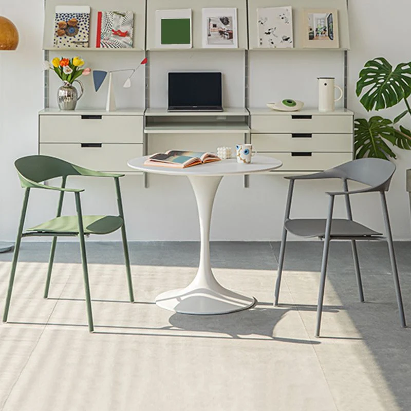 Poltrona da pranzo moderna per interni ed esterni Poltrona plastica con gambe metallo Clearhalo