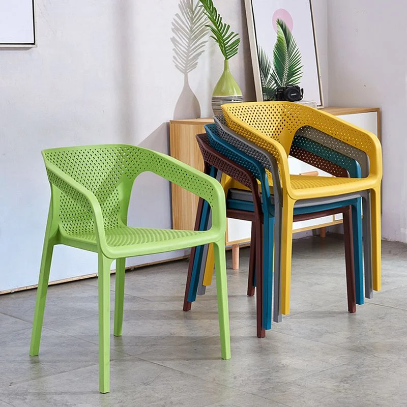 Poltrona da pranzo moderna plastica per cucina, sedia da pranzo con schienale solido per uso domestico Clearhalo