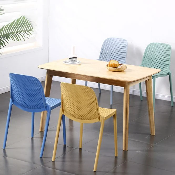 Poltrona da pranzo moderna plastica Sedia impilabile con schienale solido Sedia da pranzo laterale per cucina Clearhalo