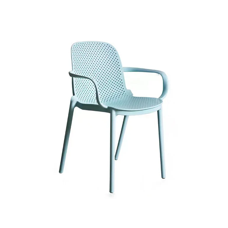 Poltrona da pranzo moderna plastica Sedia impilabile con schienale solido Sedia da pranzo laterale per cucina Clearhalo
