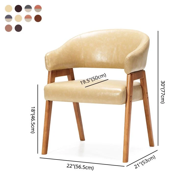 Poltrona da pranzo moderna poltrona imbottita con gambe legno (set di 2) Clearhalo