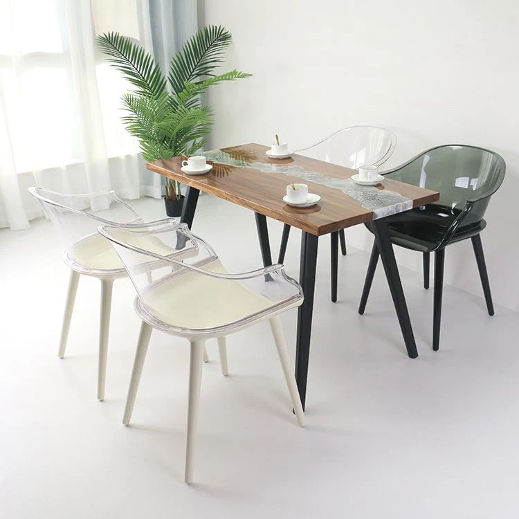 Poltrona da pranzo multicolore acrilico trasparente stile Glam per la casa Clearhalo