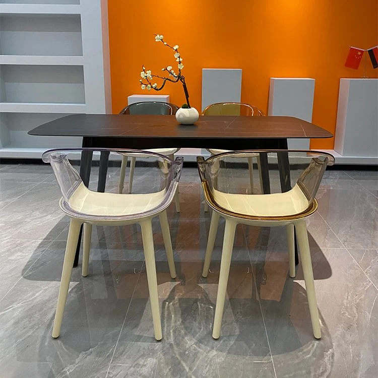 Poltrona da pranzo multicolore acrilico trasparente stile Glam per la casa Clearhalo