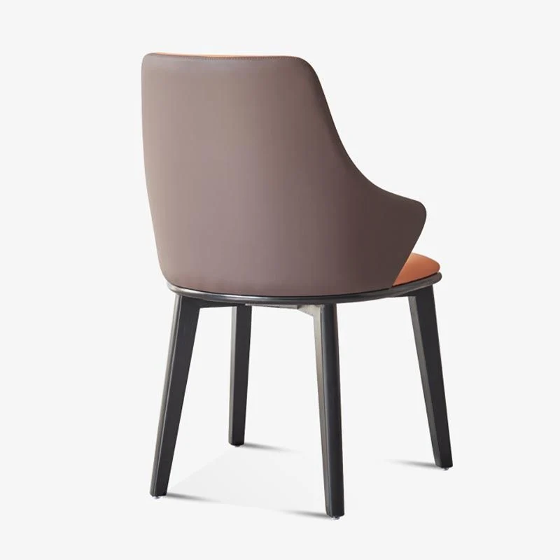 Poltrona da pranzo pelle Sedia moderna per interni con gambe legno massello Clearhalo