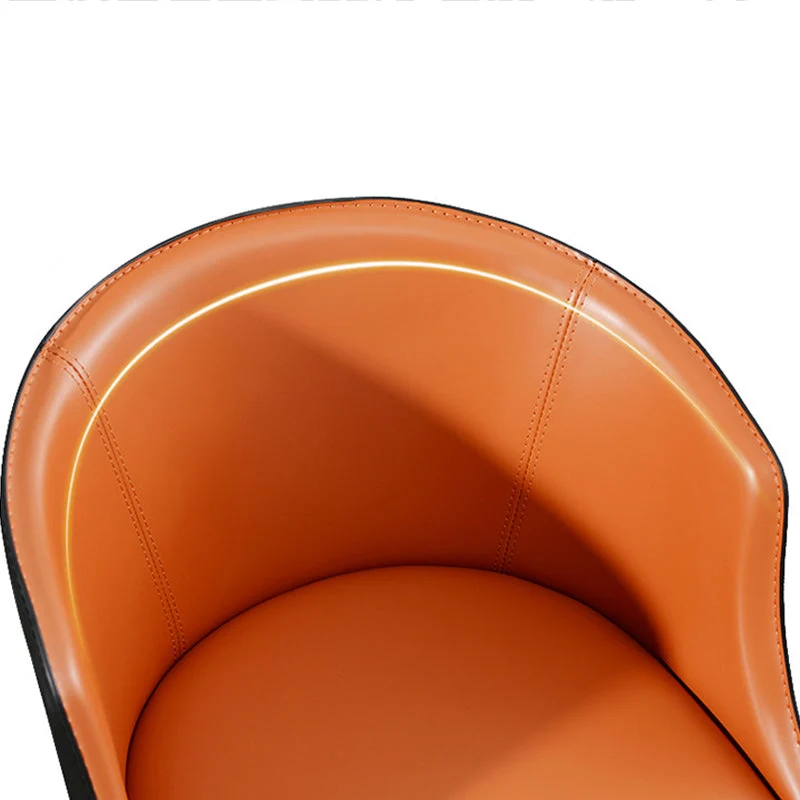 Poltrona da pranzo per cucina ecopelle arancione e nero Clearhalo