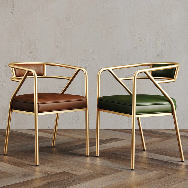 Poltrona da pranzo per interni stile glam con schienale aperto da 21,65 pollici di larghezza Clearhalo