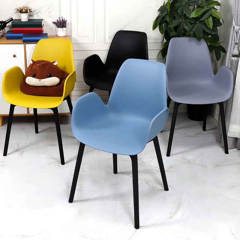 Poltrona da pranzo plastica Sedia da sala da pranzo stile glam per la casa Clearhalo