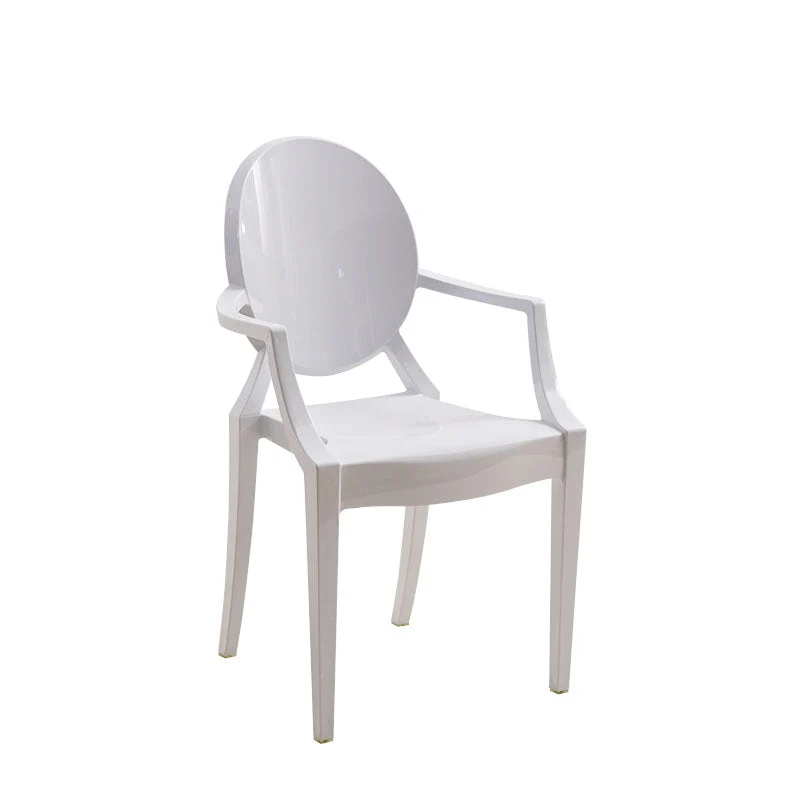 Poltrona da pranzo plastica stile nordico Sedia laterale da pranzo con schienale aperto per uso domestico Clearhalo