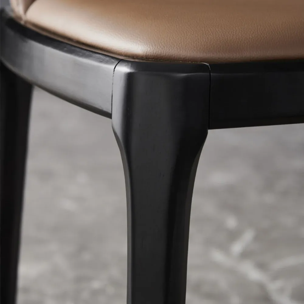 Poltrona da pranzo scandinava pelle per la casa, finitura opaca, con schienale massiccio (set di 2) Clearhalo