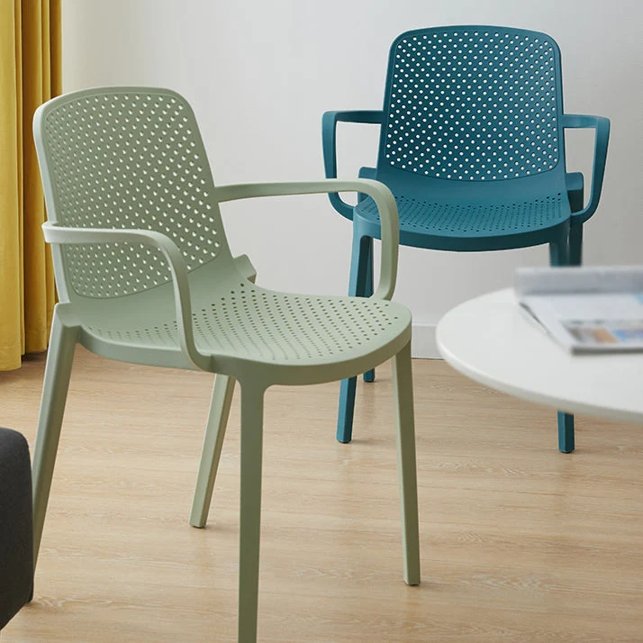 Poltrona da pranzo scandinava plastica Poltrona da pranzo da cucina con schienale massiccio Clearhalo