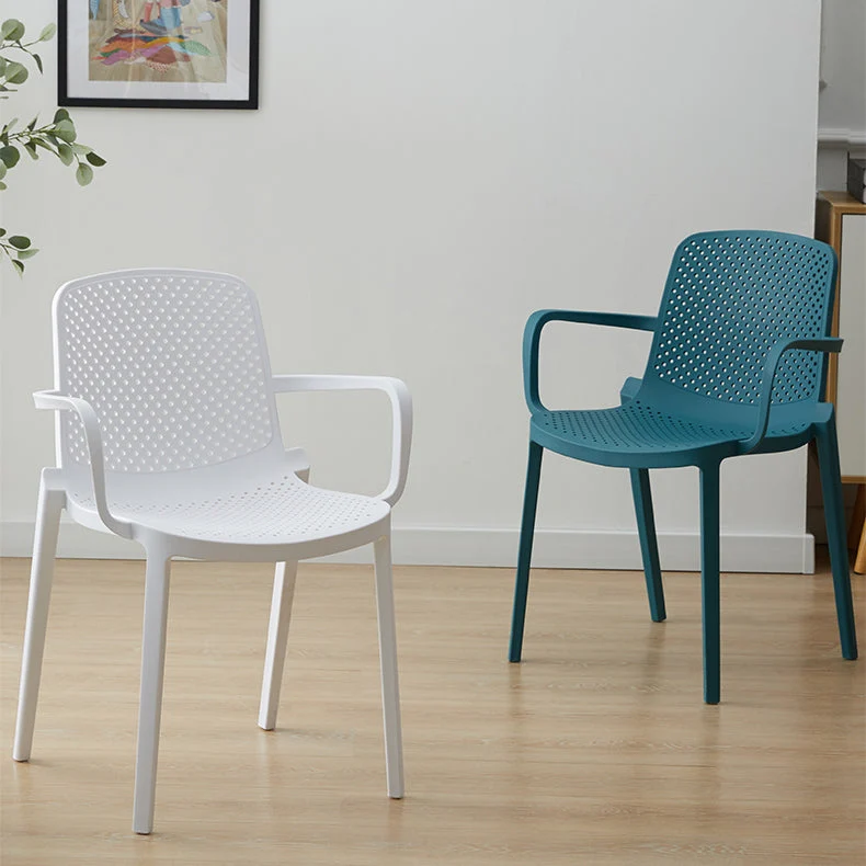 Poltrona da pranzo scandinava plastica Poltrona da pranzo da cucina con schienale massiccio Clearhalo
