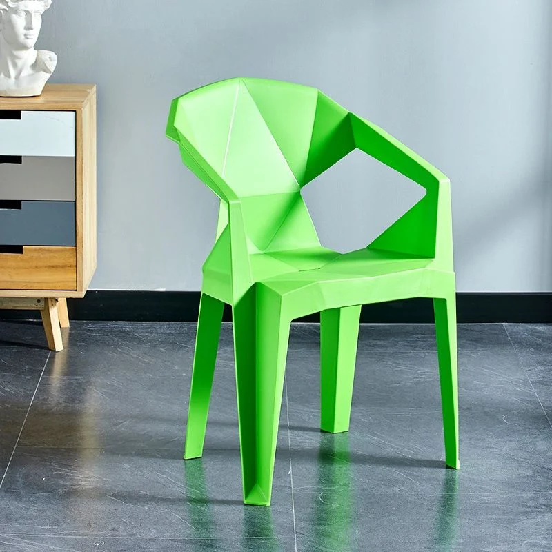 Poltrona da pranzo scandinava plastica, sedia laterale con schienale massiccio per uso domestico Clearhalo
