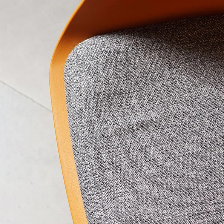 Poltrona da pranzo scandinava Sedia laterale con schienale massiccio e 4 gambe metallo per uso domestico Clearhalo