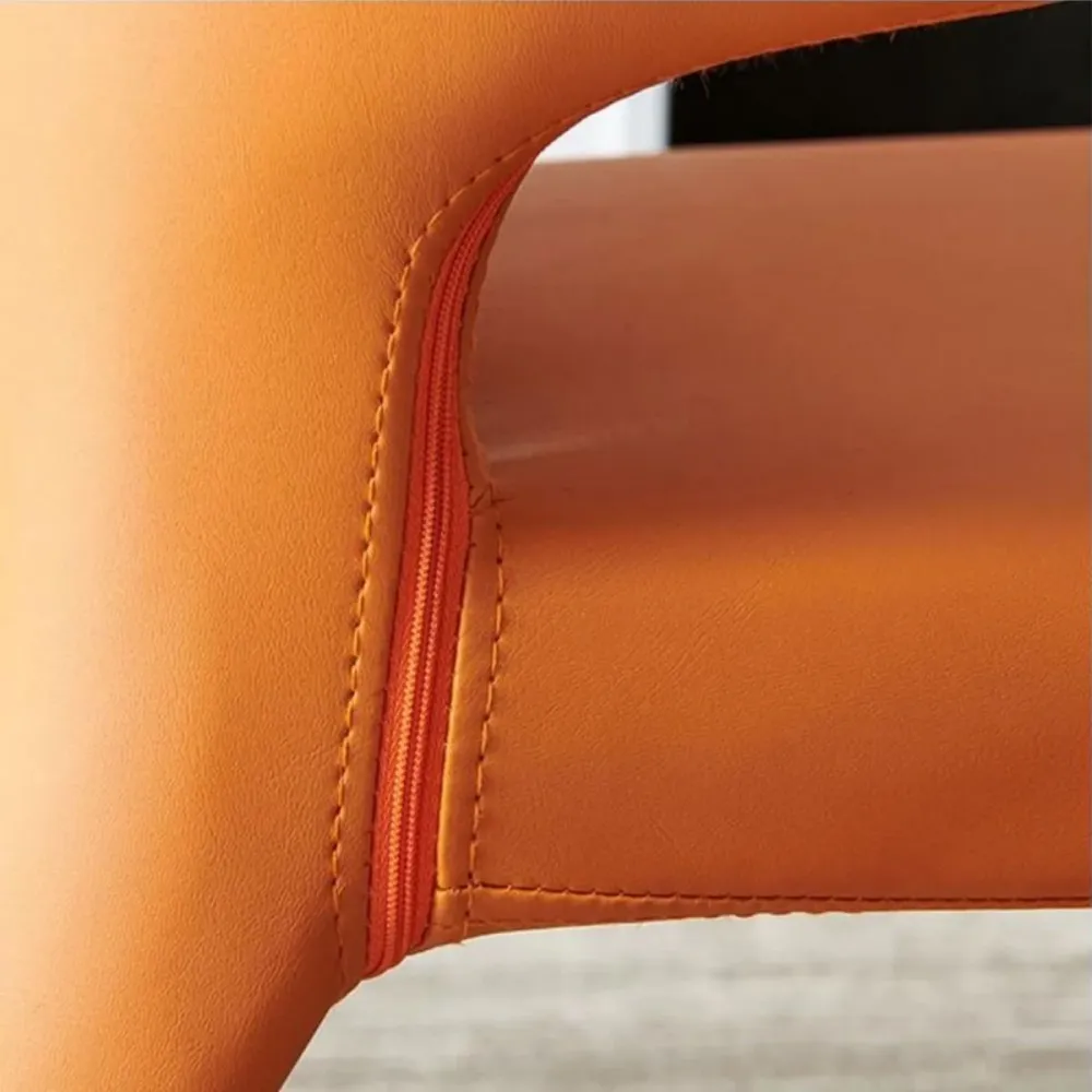 Poltrona da pranzo singola stile designer con braccioli pelle, finitura opaca, schienale solido Clearhalo