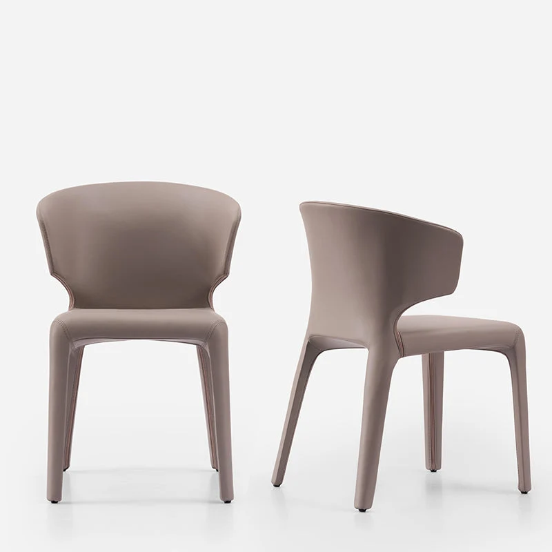 Poltrona da pranzo stile designer con finitura opaca, sedia da pranzo con schienale alare (set di 2) Clearhalo