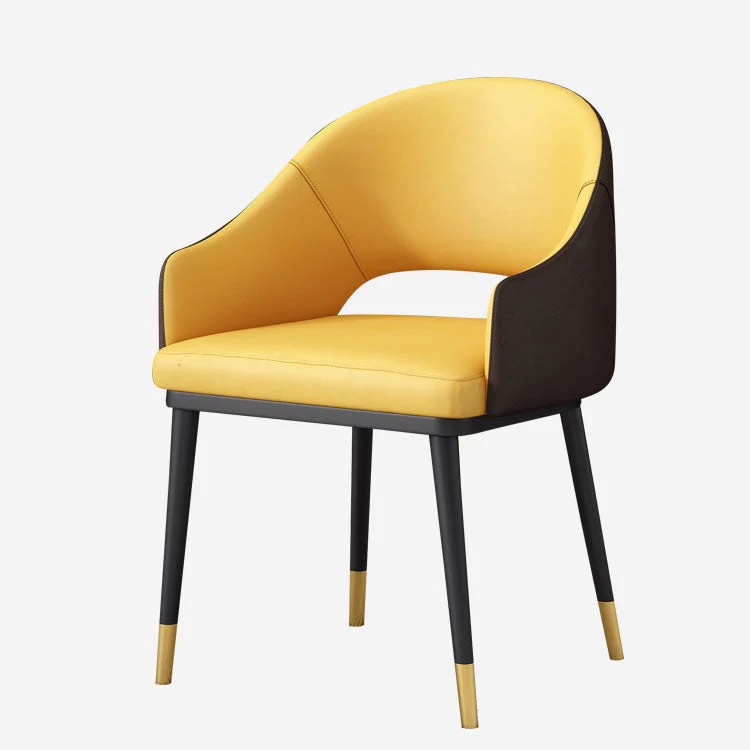 Poltrona da pranzo stile glam metallo con schienale aperto e gambe oro nero Clearhalo