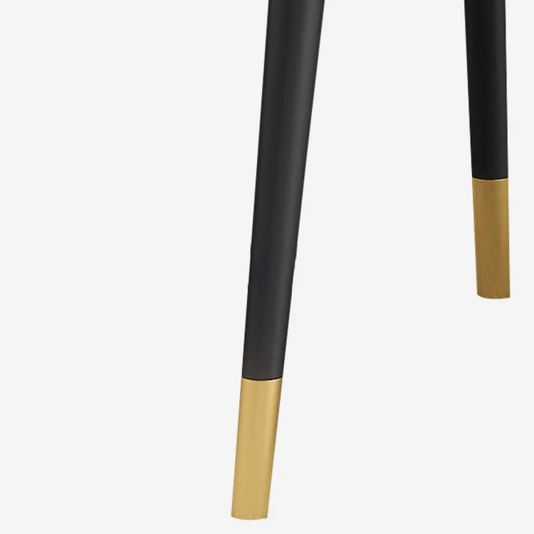Poltrona da pranzo stile glam metallo con schienale aperto e gambe oro nero Clearhalo