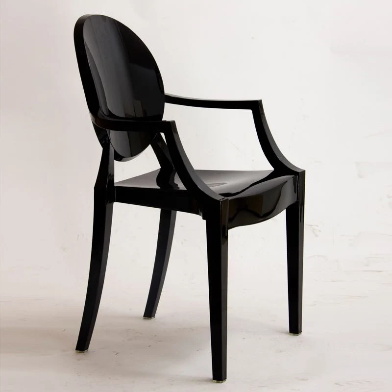 Poltrona da pranzo stile moderno plastica King Louis con schienale e braccioli Clearhalo