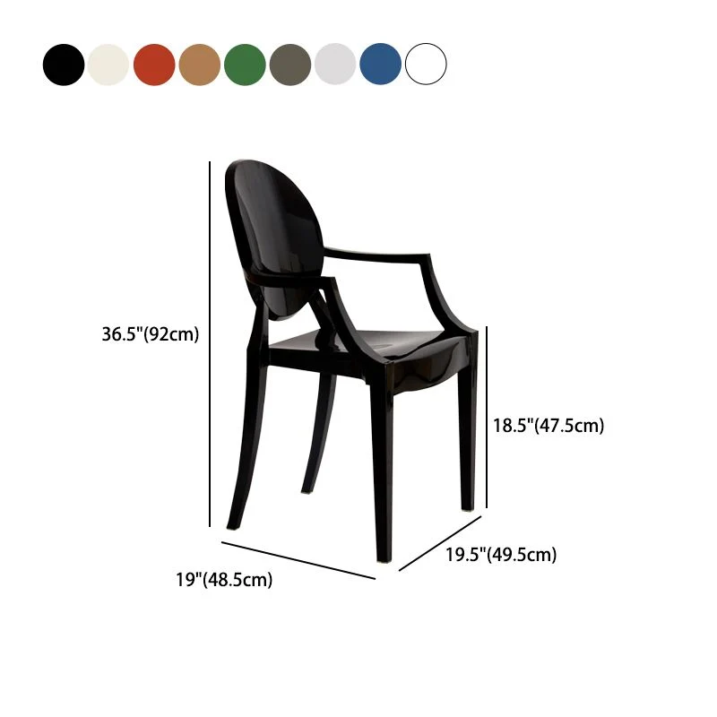 Poltrona da pranzo stile moderno plastica King Louis con schienale e braccioli Clearhalo