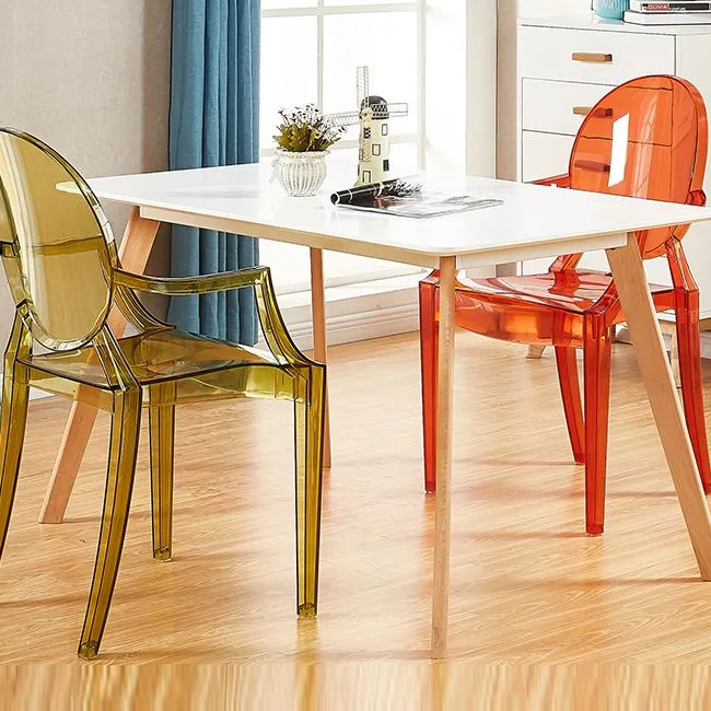 Poltrona da pranzo stile moderno plastica King Louis con schienale e braccioli Clearhalo