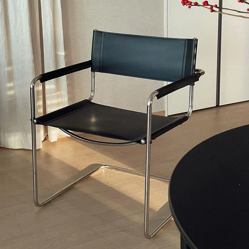 Poltrona da pranzo stile moderno Sedia da pranzo metallo con schienale aperto Clearhalo