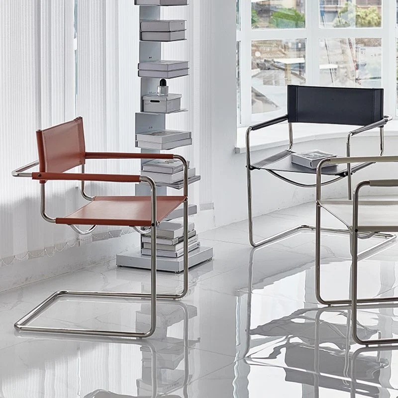 Poltrona da pranzo stile moderno Sedia da pranzo metallo con schienale aperto Clearhalo