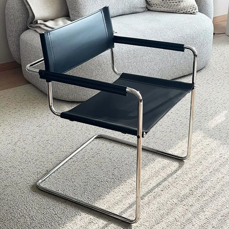 Poltrona da pranzo stile moderno Sedia da pranzo metallo con schienale aperto Clearhalo