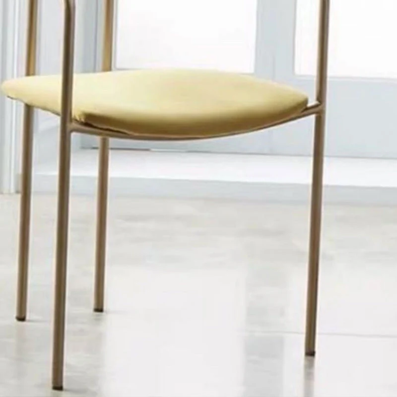Poltrona da pranzo tessuto stile glam con schienale aperto per sala da pranzo Clearhalo