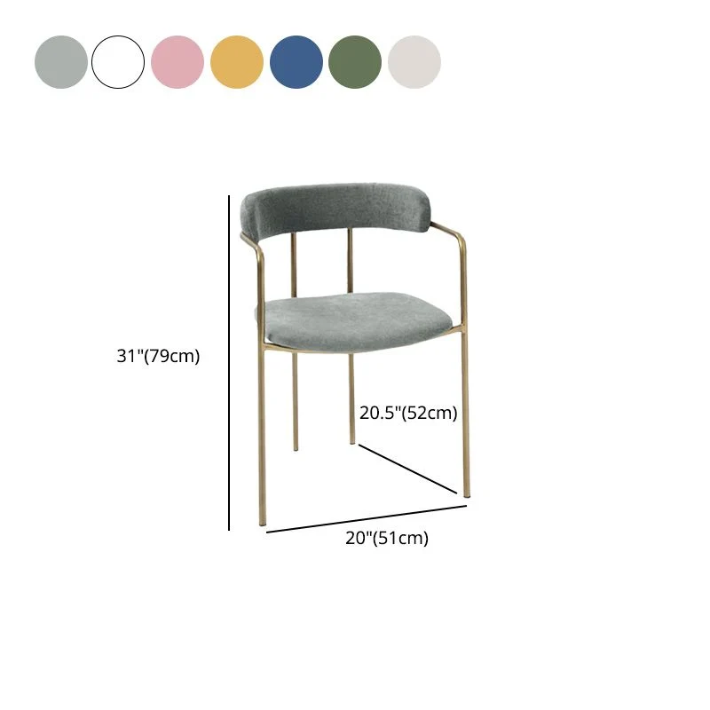 Poltrona da pranzo tessuto stile glam con schienale aperto per sala da pranzo Clearhalo