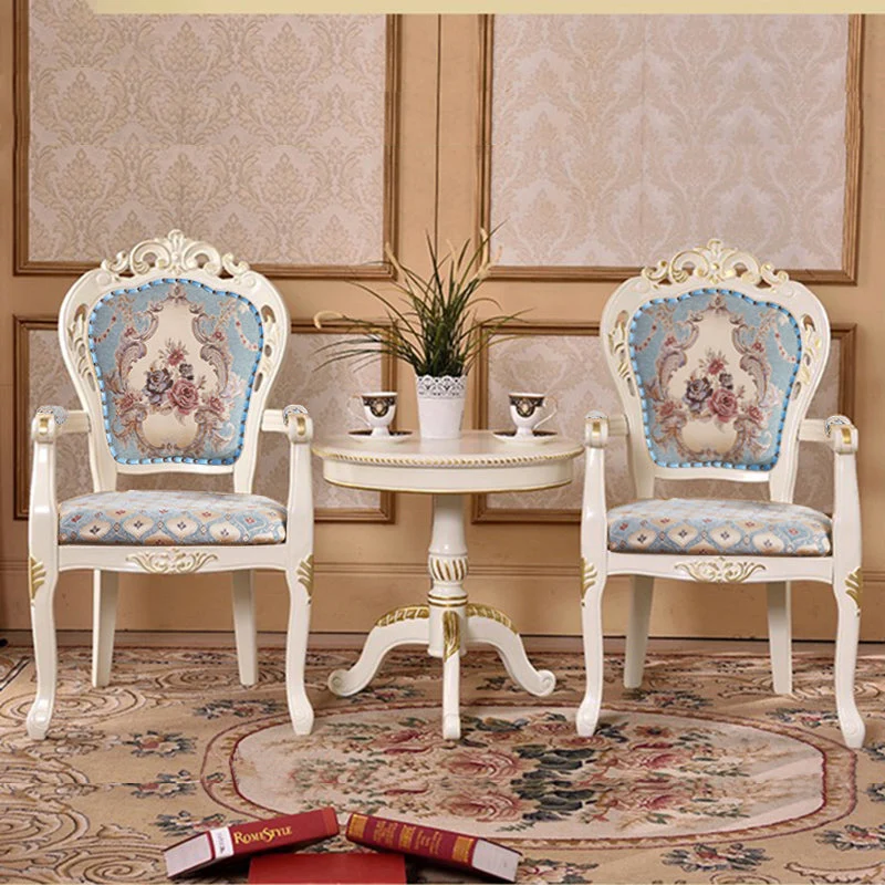Poltrona da pranzo tessuto vittoriano per la casa King Louis con schienale finitura opaca (set di 2) Clearhalo