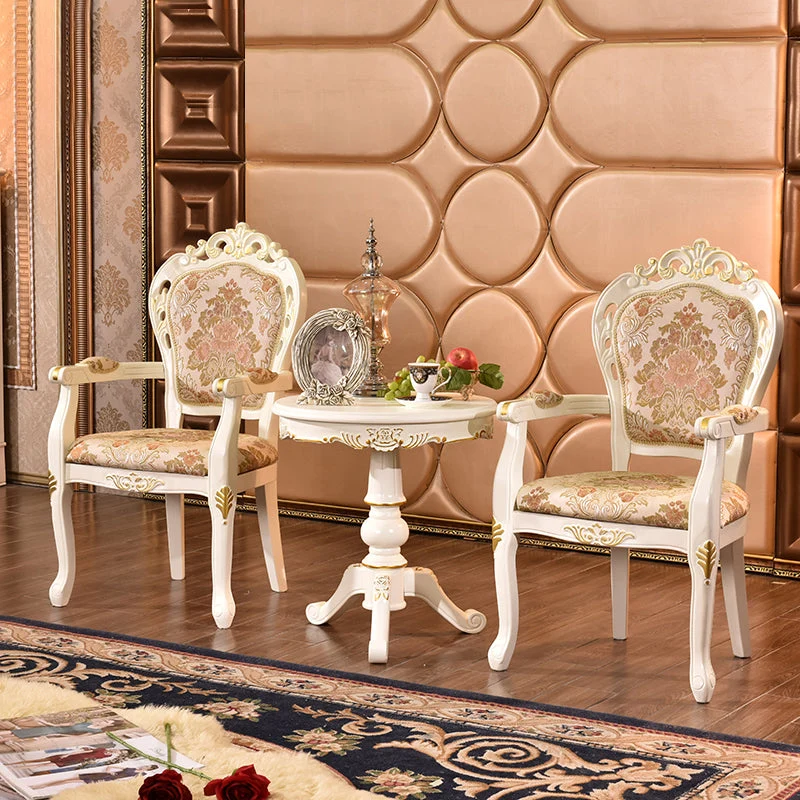 Poltrona da pranzo tessuto vittoriano per la casa King Louis con schienale finitura opaca (set di 2) Clearhalo