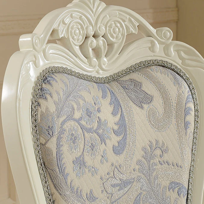 Poltrona da pranzo vittoriana tessuto King Louis con finitura opaca e schienale (set di 2) Clearhalo