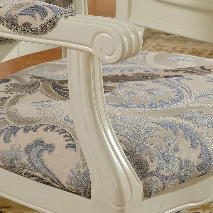 Poltrona da pranzo vittoriana tessuto King Louis con finitura opaca e schienale (set di 2) Clearhalo