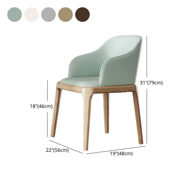 Poltrona stile nordico Sedia legno ed ecopelle per sala da pranzo Clearhalo