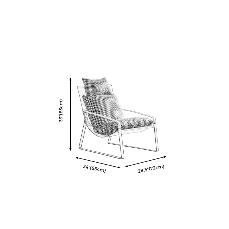 Poltrona tinta unita con poggiatesta, poltrona lounge moderna con struttura ferro Clearhalo