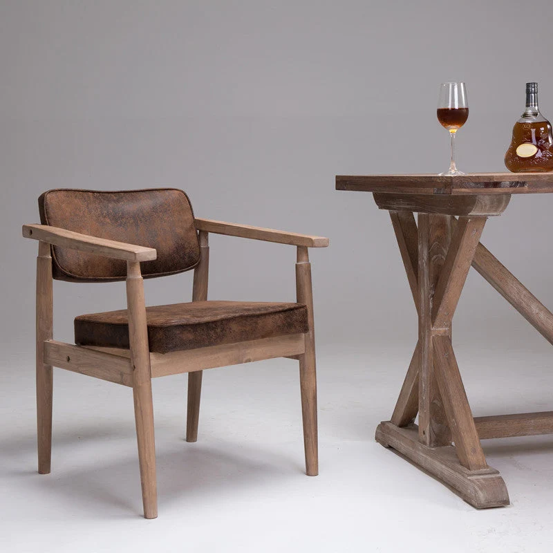 Poltroncina contemporanea per la casa Sedia da sala da pranzo singola legno imbottita con schienale aperto Clearhalo