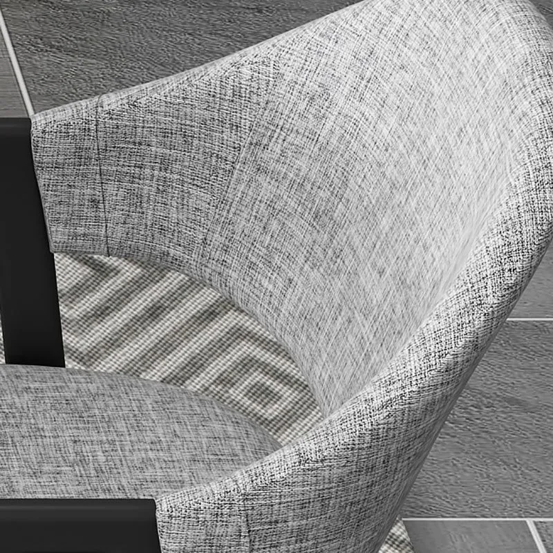 Poltroncina ferro stile moderno, sedia laterale da pranzo con schienale aperto e imbottitura Clearhalo