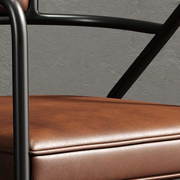 Poltroncina glamour metallo con schienale aperto, sedia laterale da pranzo con imbottitura 21,6"x22,8"x29,5" Clearhalo