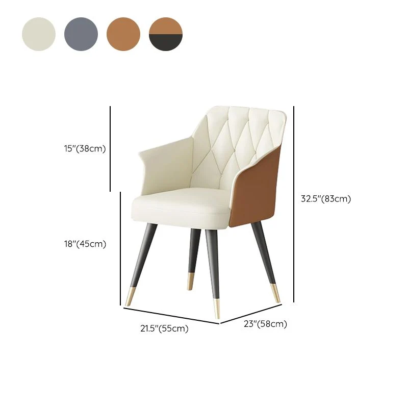 Poltroncina imbottita ecopelle con sedia da pranzo moderna per cucina Clearhalo