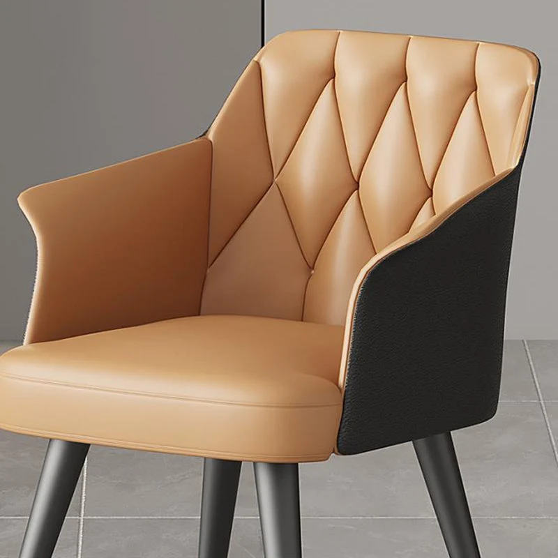 Poltroncina imbottita ecopelle con sedia da pranzo moderna per cucina Clearhalo