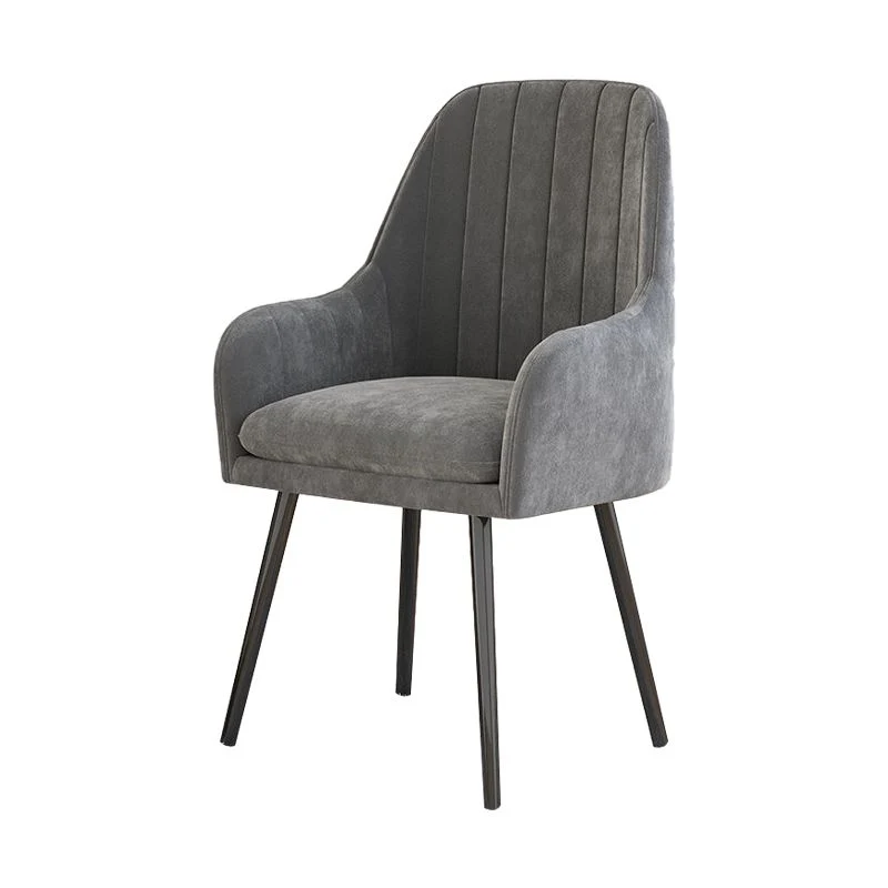 Poltroncina imbottita stile scandinavo con schienale massiccio, sedia singola da pranzo per la casa Clearhalo