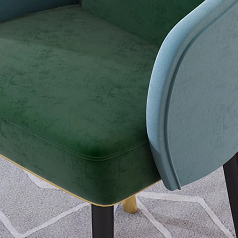 Poltroncina imbottita velluto Sedia Parsons industriale con gambe metallo Clearhalo