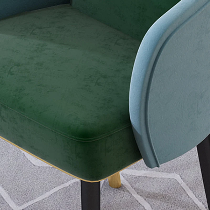 Poltroncina imbottita velluto Sedia Parsons industriale con gambe metallo Clearhalo