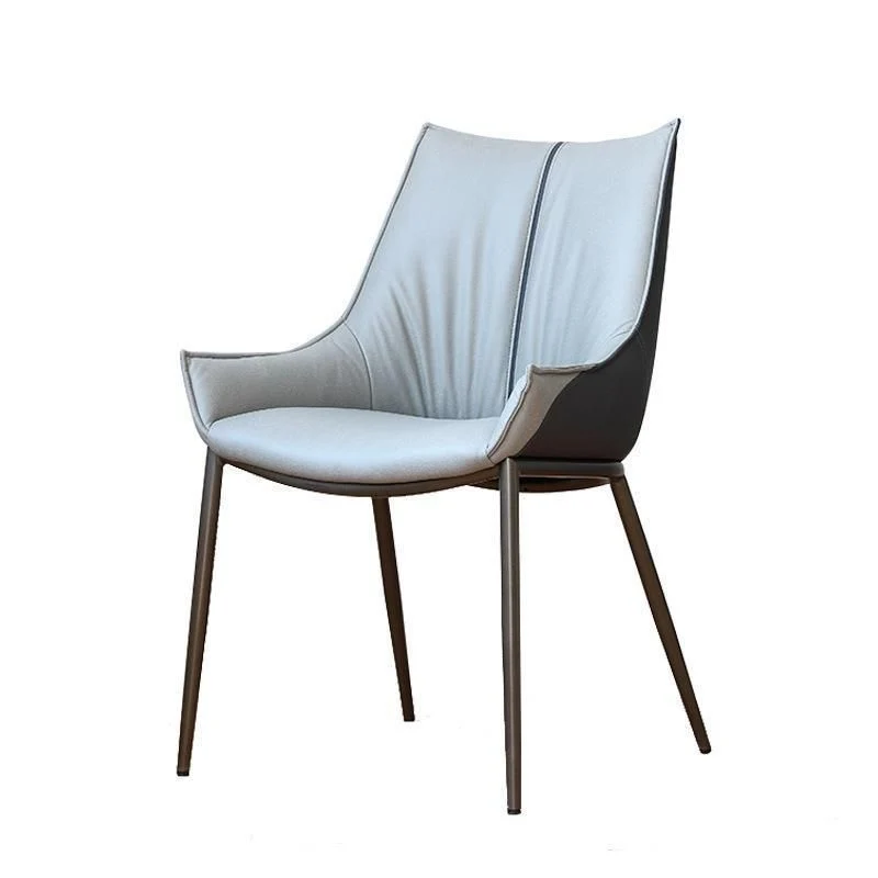 Poltroncina industriale con schienale massiccio metallo, sedia da sala da pranzo per interni Clearhalo