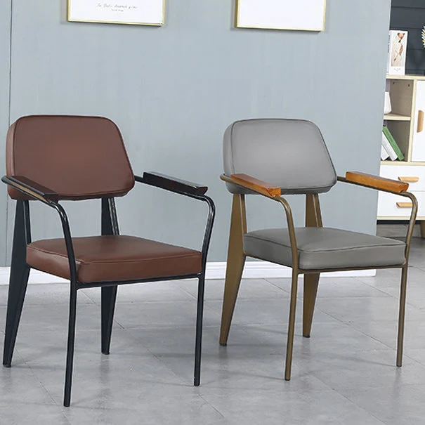Poltroncina industriale metallo Sedia da cucina per sala da pranzo con schienale aperto Clearhalo