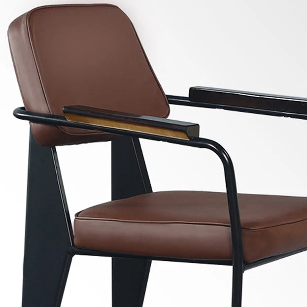 Poltroncina industriale metallo Sedia da cucina per sala da pranzo con schienale aperto Clearhalo