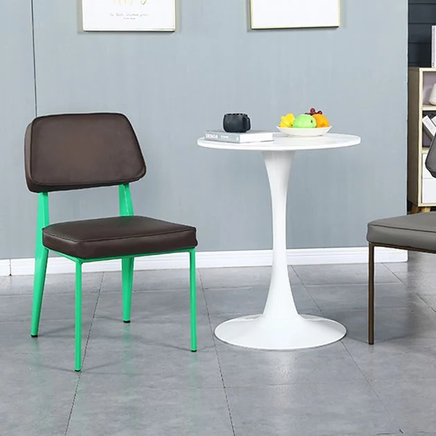 Poltroncina industriale metallo Sedia da cucina per sala da pranzo con schienale aperto Clearhalo