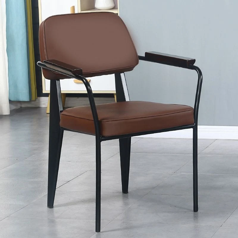 Poltroncina industriale metallo Sedia da cucina per sala da pranzo con schienale aperto Clearhalo