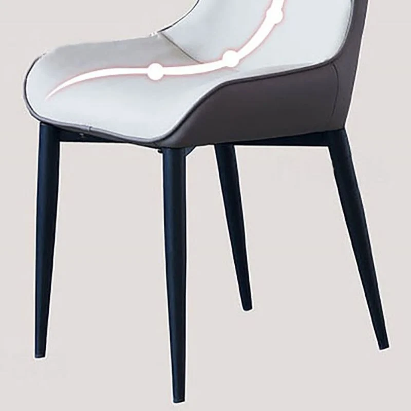 Poltroncina industriale per la casa Sedia da sala da pranzo imbottita metallo con schienale alto (set di 2) Clearhalo