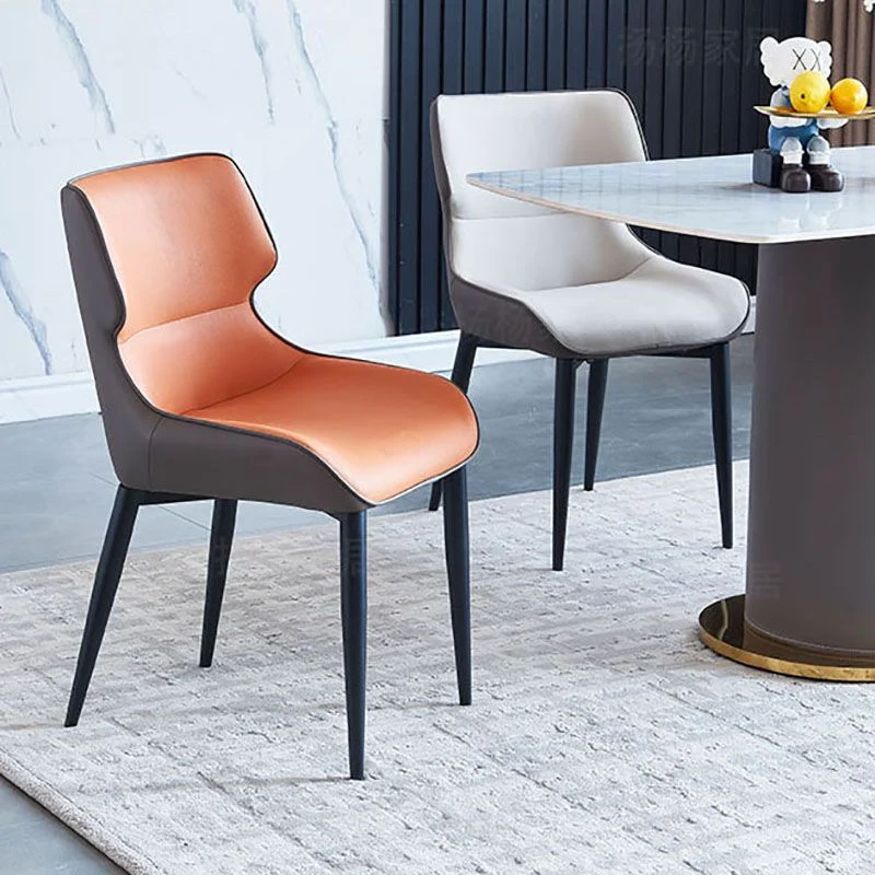 Poltroncina industriale per la casa Sedia da sala da pranzo imbottita metallo con schienale alto (set di 2) Clearhalo